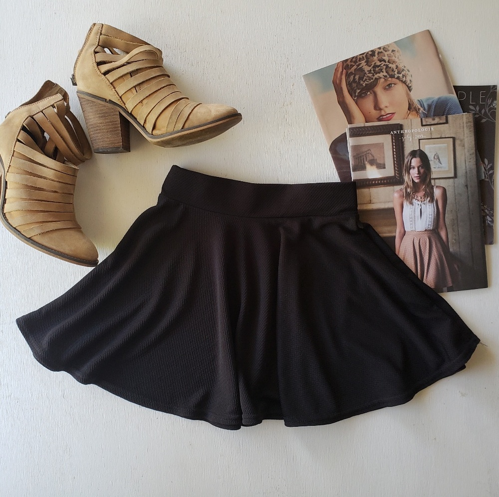 High waist mini skirt flowy skirt swing skirt full